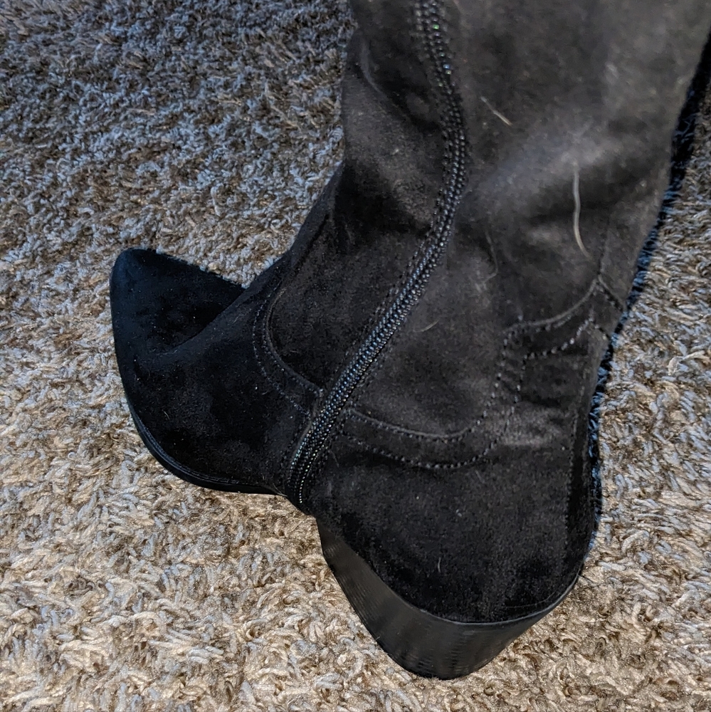 INDI GO RD . black swade knee high spike corners cowboy boots size 9 m
